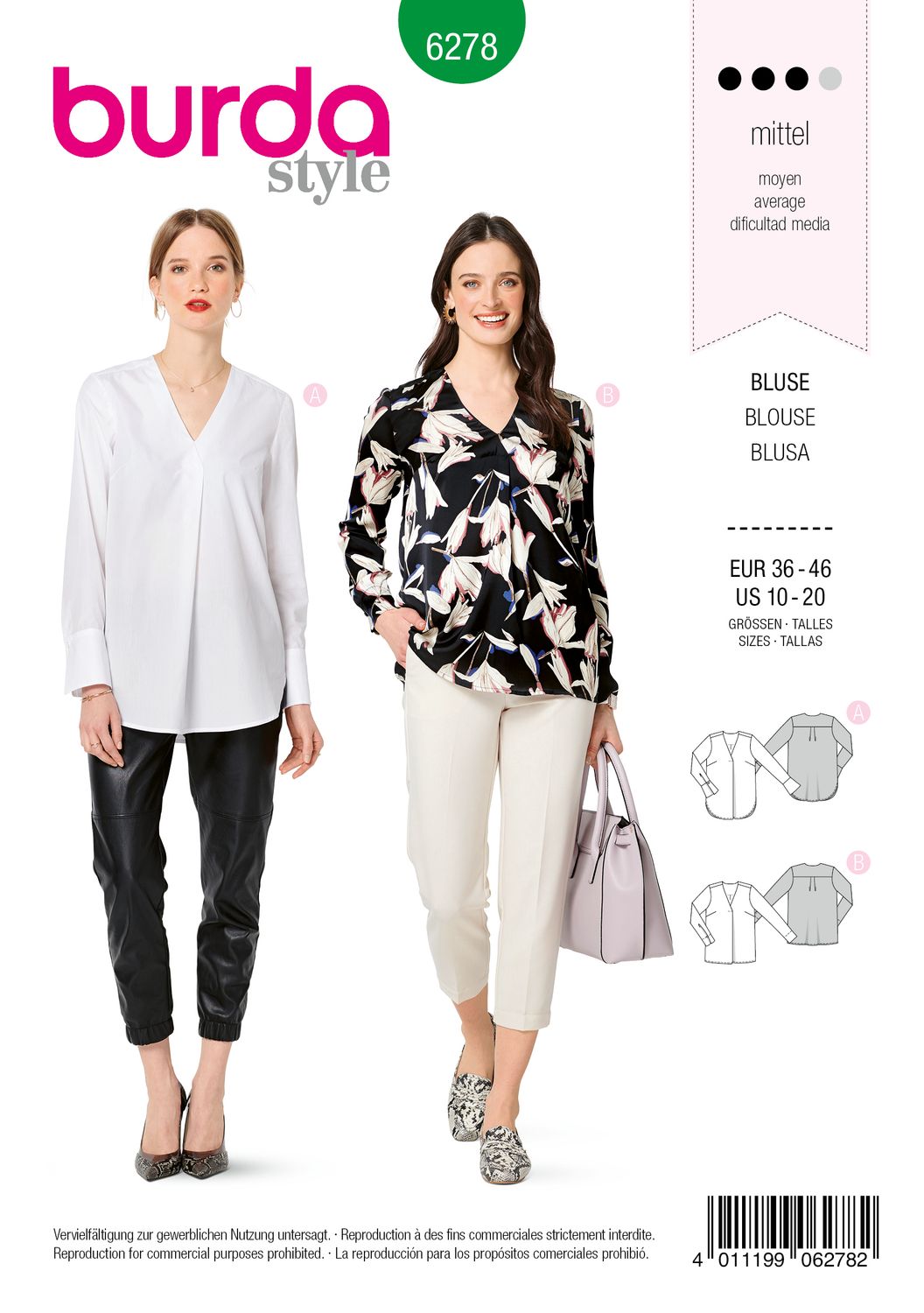 👚 Burda mönster 6278 – Ledig blus med snygga detaljer