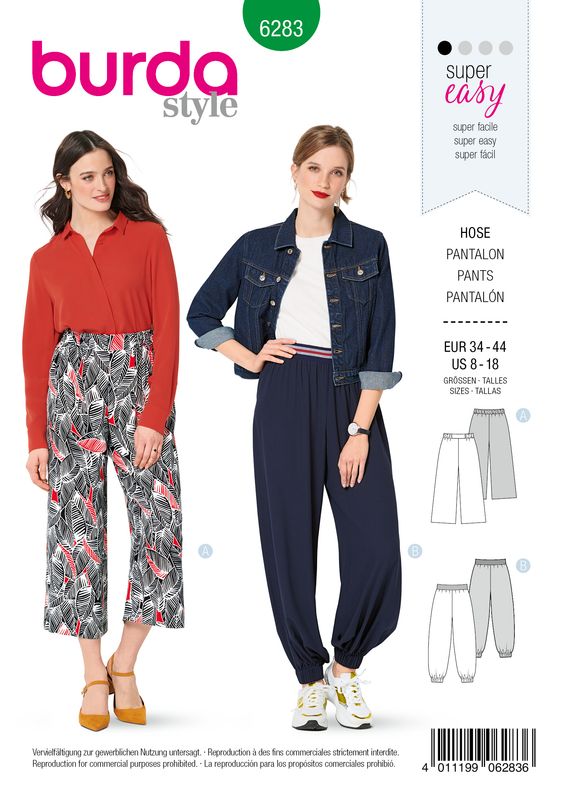 👖 Burda mönster 6283 – Vida leisure‑byxor, två varianter