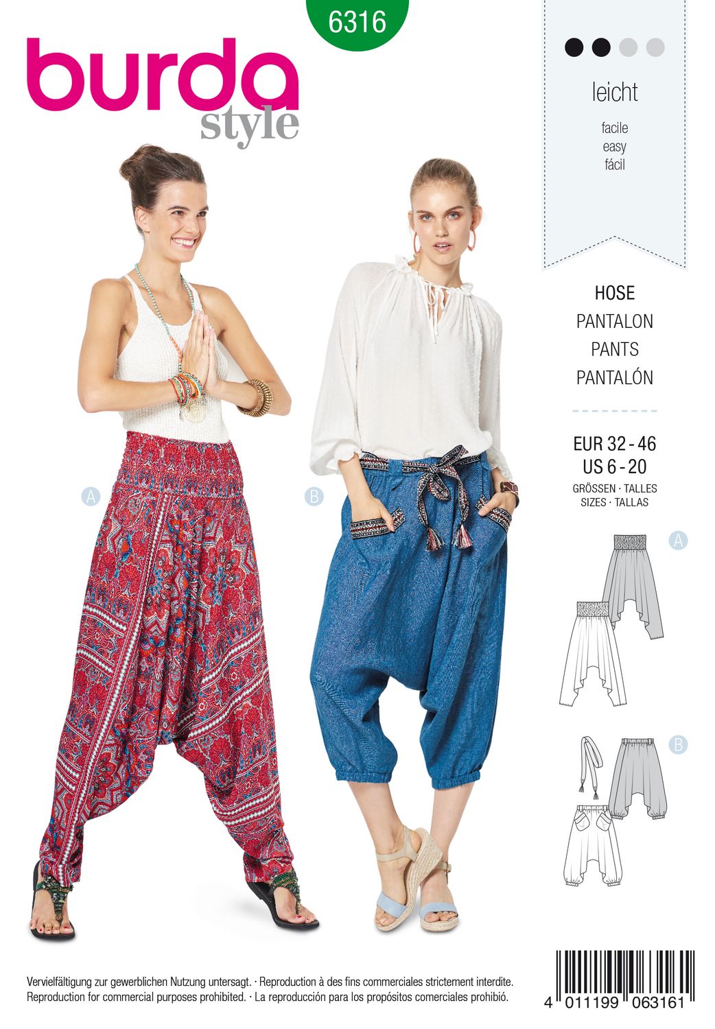 👖 Burda mönster 6316 – Haremsbyxa i två längder