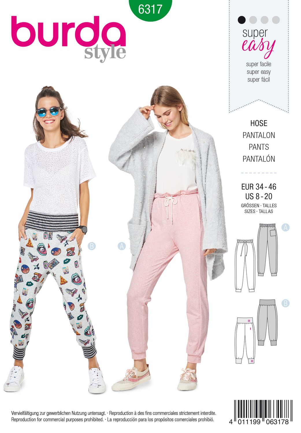 👖 Burda mönster 6317 – Trendiga joggingbyxor i två stilar