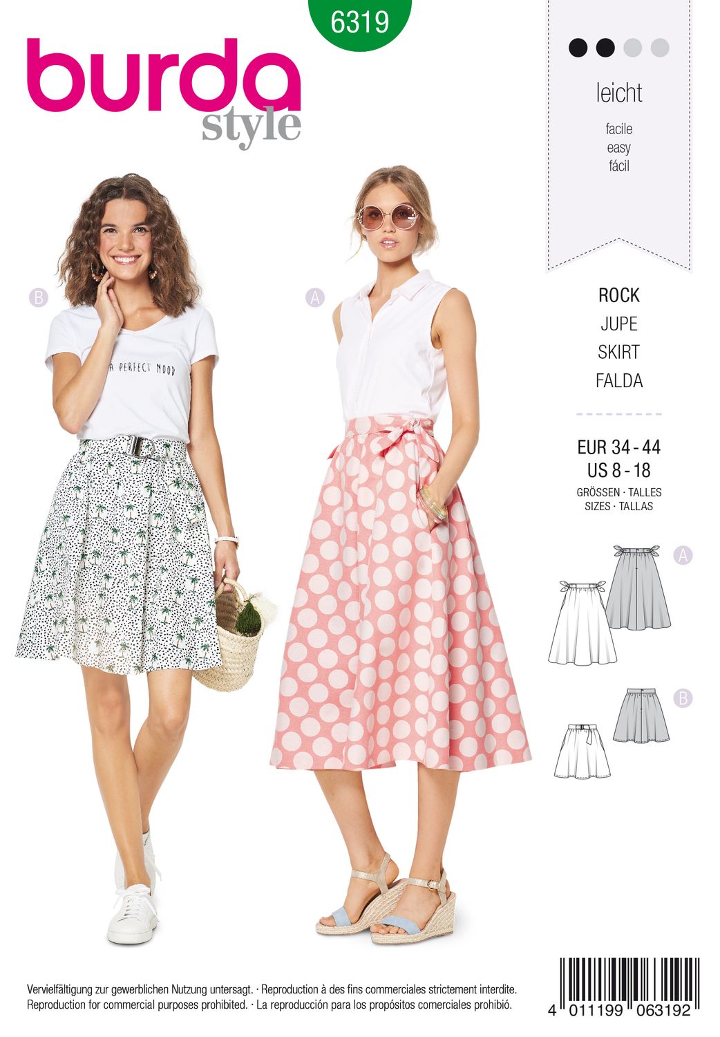 👗 Burda mönster 6319 – Klockad sommarkjol med knytband