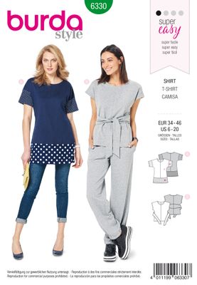👕 Burda mönster 6330 – T-shirt/topp med knytband