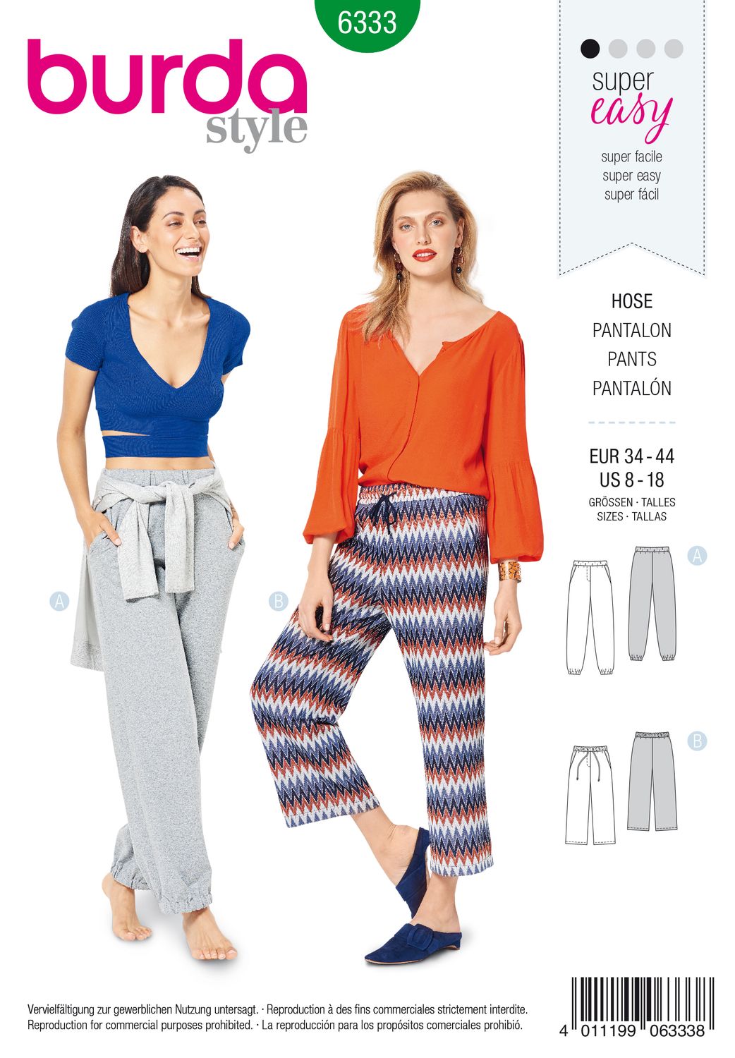 👖 Burda mönster 6333 – Joggingbyxa i två längder