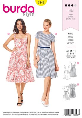 👗 Burda mönster 6343 – Fitted klänning med djupa veck