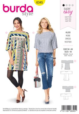 👗 Burda mönster 6345 – Tunika/klänning med knytband