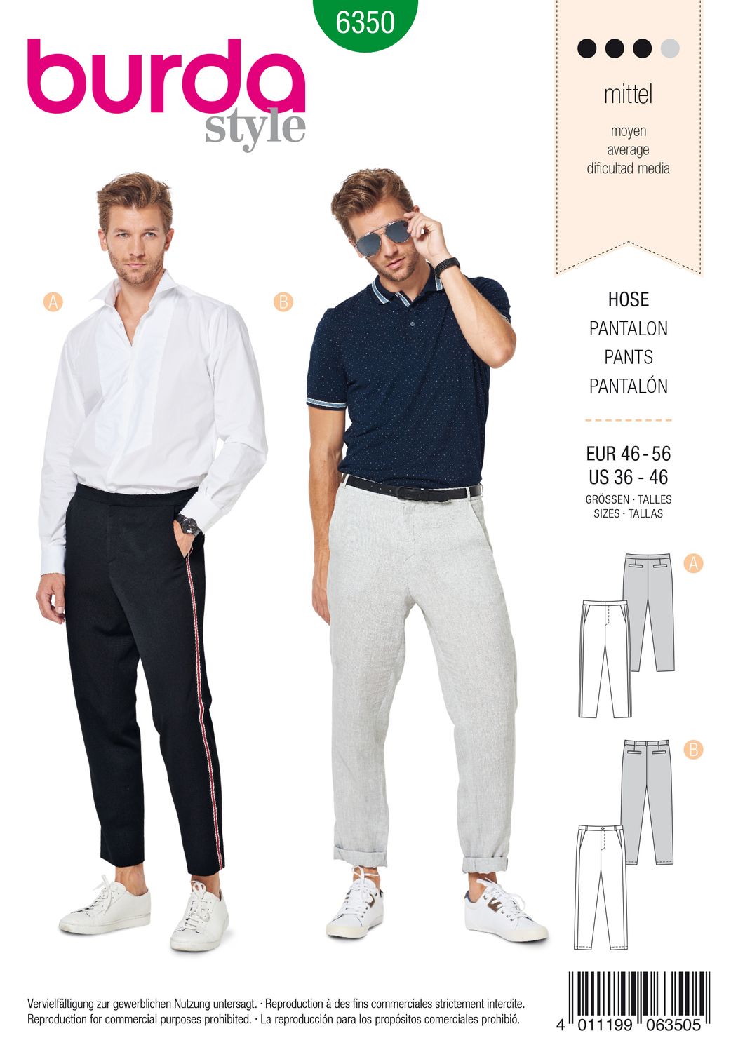 👖 Burda mönster 6350 – Herrbyxa med moderna fickdetaljer