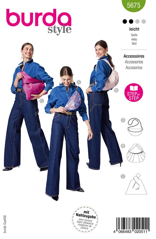 👜 Burda mönster 5675 – Set med två mini-väskor one size