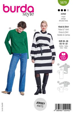 👗 Burda mönster 5679 – Klänning &amp; pullover i en trendig kombination