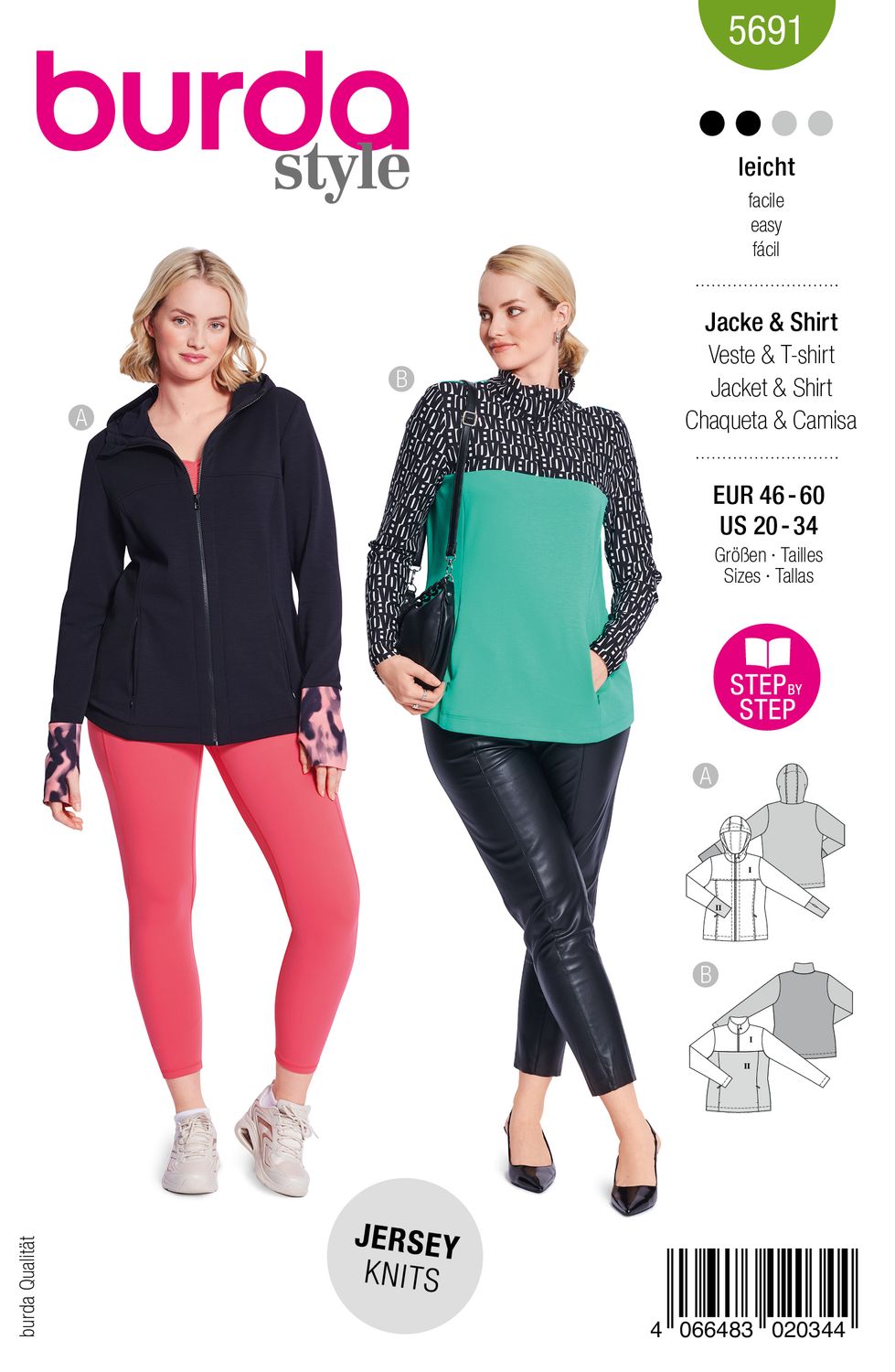 👚 Burda mönster 5691 – Sportswear med praktiska detaljer (Plusstorlekar)