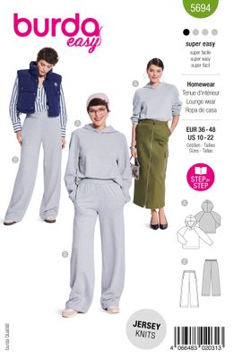 👕 Burda mönster 5694 – Homewear-set med hoodie &amp; joggingbyxa