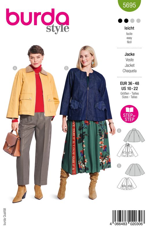 🧥 Burda mönster 5695 – Jackor med stora fickor