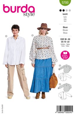 👚 Burda mönster 5700 – Blusar med knappar i två varianter