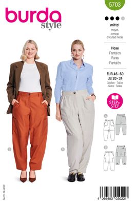 👖 Burda mönster 5703 – Ledigt eleganta cargobyxor (Plusstorlekar)