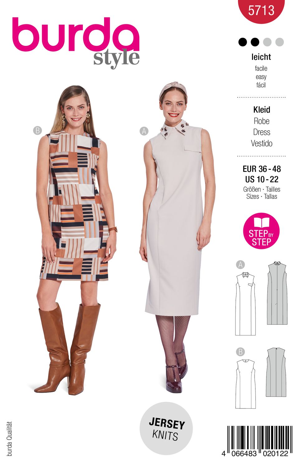 👗 Burda mönster 5713 – Eleganta shiftklänningar
