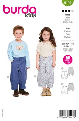 👖 Burda mönster 9199 – Barnpumphosor (104–146)