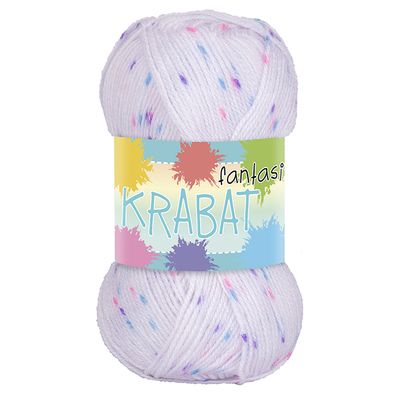 Falkgarn Krabat Fantasi, 50 gr - 048 Vit prick