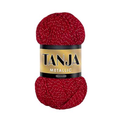 Falkgarn Tanja Metallic, 100 gr -8351 Röd glitter