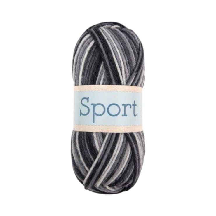 Falkgarn Sport, 100 gr - 1023 Svart/Grå