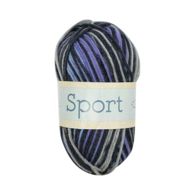 Falkgarn Sport, 100 gr - 1031 Svart/Grå/Lila