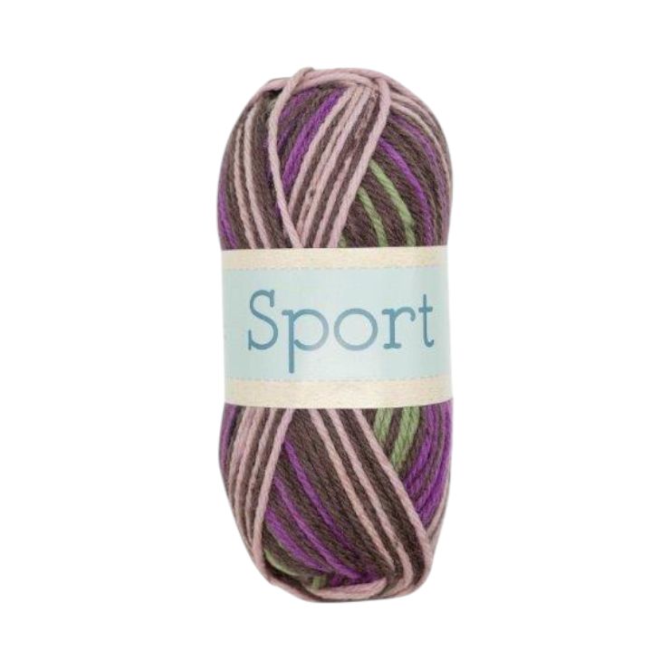 Falkgarn Sport, 100 gr - 1030 Grön/Brun/Lila