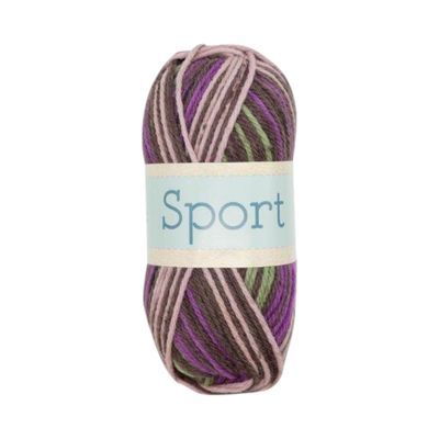 Falkgarn Sport, 100 gr - 1030 Grön/Brun/Lila
