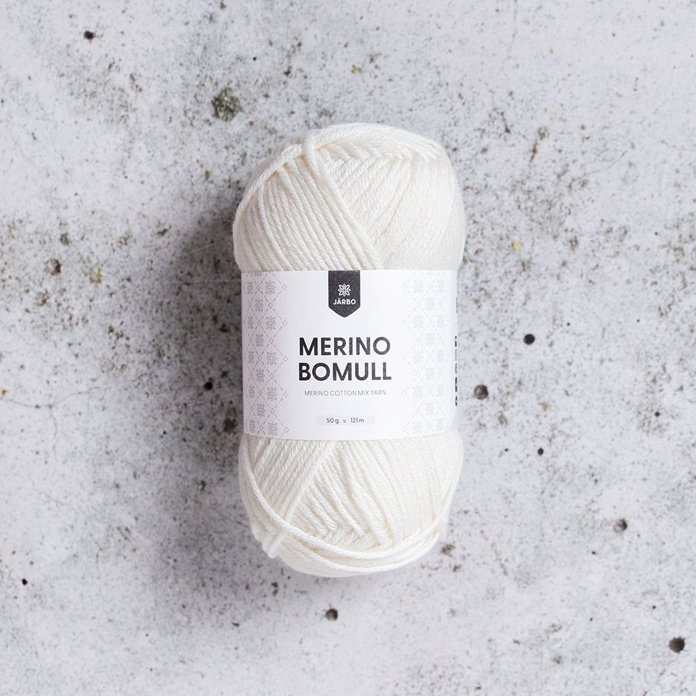 Järbo Merino Bomull, 50 gr, - 34000 - Cloud danser
