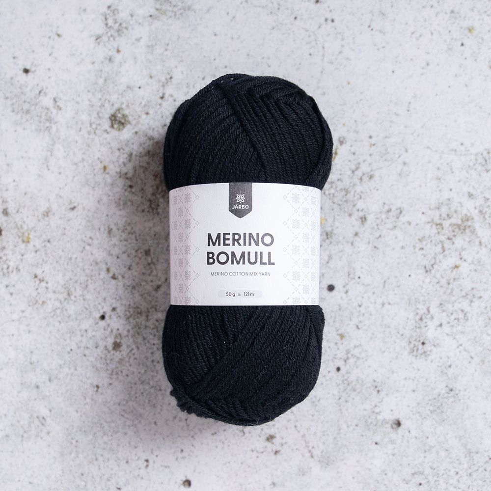 Järbo Merino Bomull, 50 gr, - 34002 - Black onyx