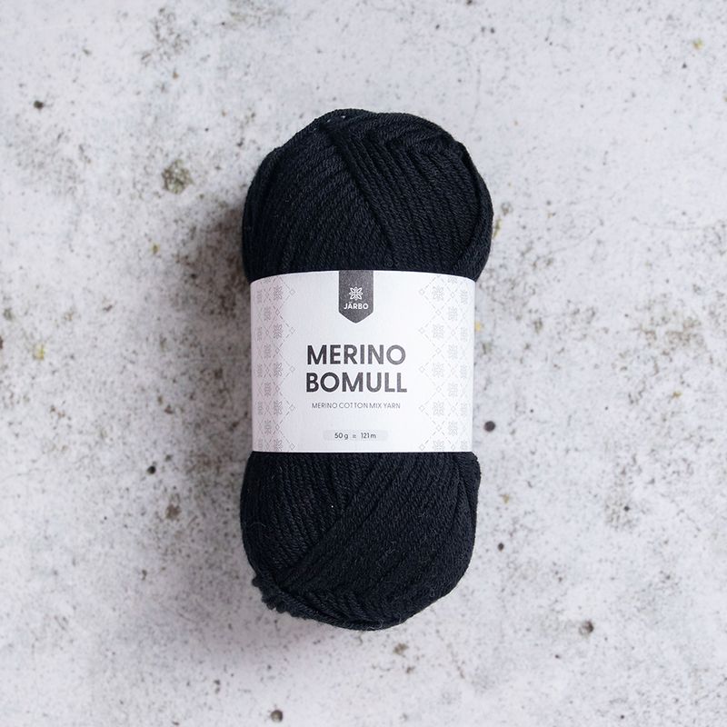 Järbo Merino Bomull, 50 gr, - 34002 - Black onyx