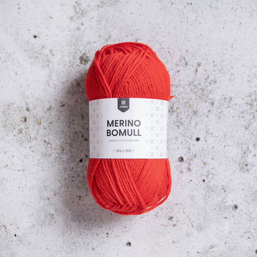 Järbo Merino Bomull, 50 gr, - 34014 - Fiery red