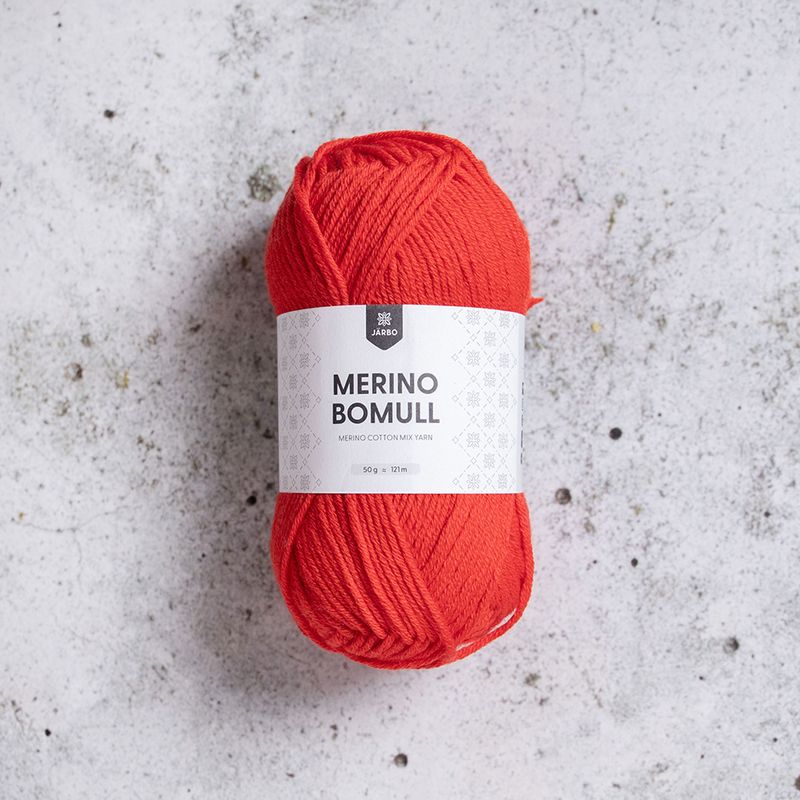 Järbo Merino Bomull, 50 gr, - 34014 - Fiery red