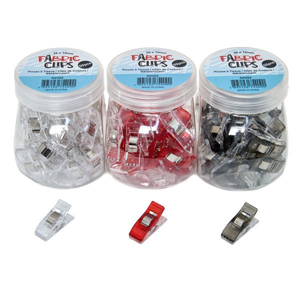 Sew Tasty Tygclips 50 st – Metall &amp; Plast 26 * 10 mm