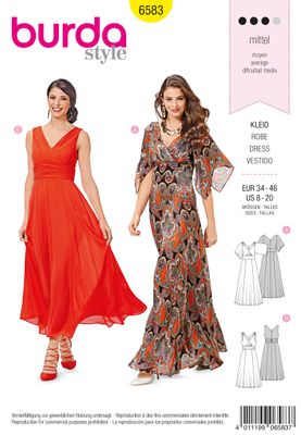 👗 Burda Mönster 6583 – Elegant empireklänning med dansvänlig kjol
