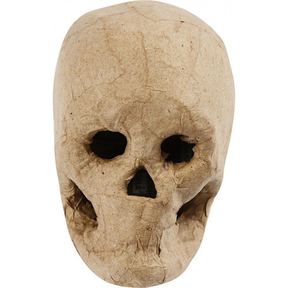 🪦💀 Dödskalle i papier-maché – 10 cm