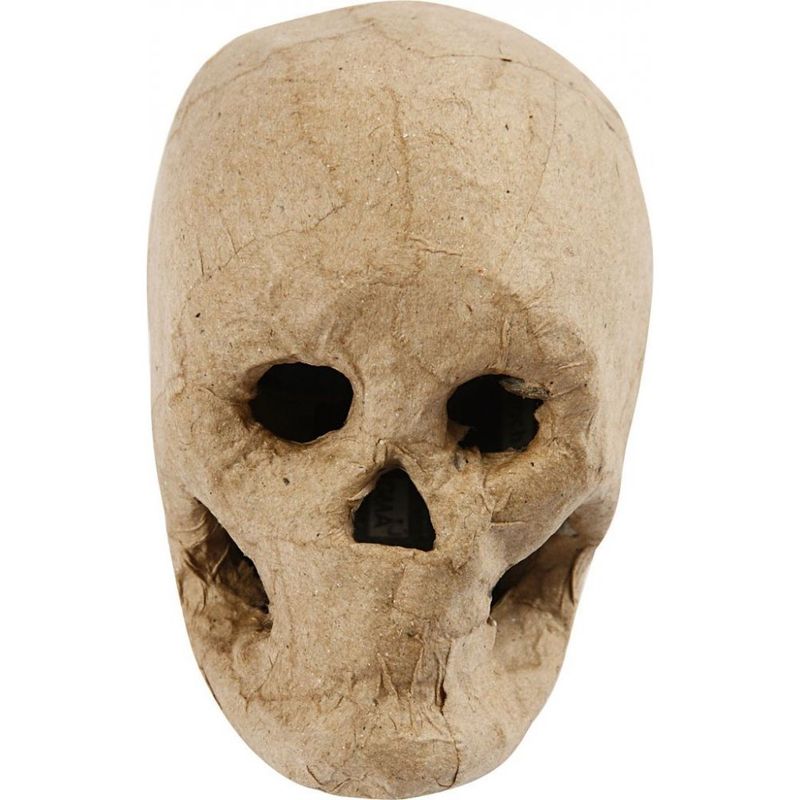 🪦💀 Dödskalle i papier-maché – 10 cm