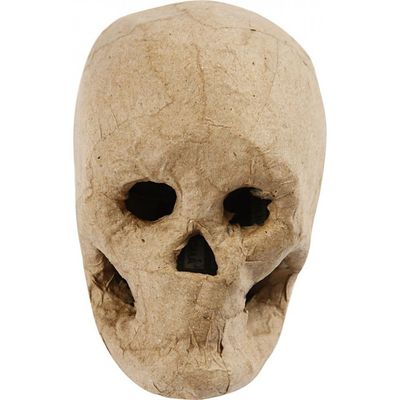 🪦💀 Dödskalle i papier-maché – 10 cm