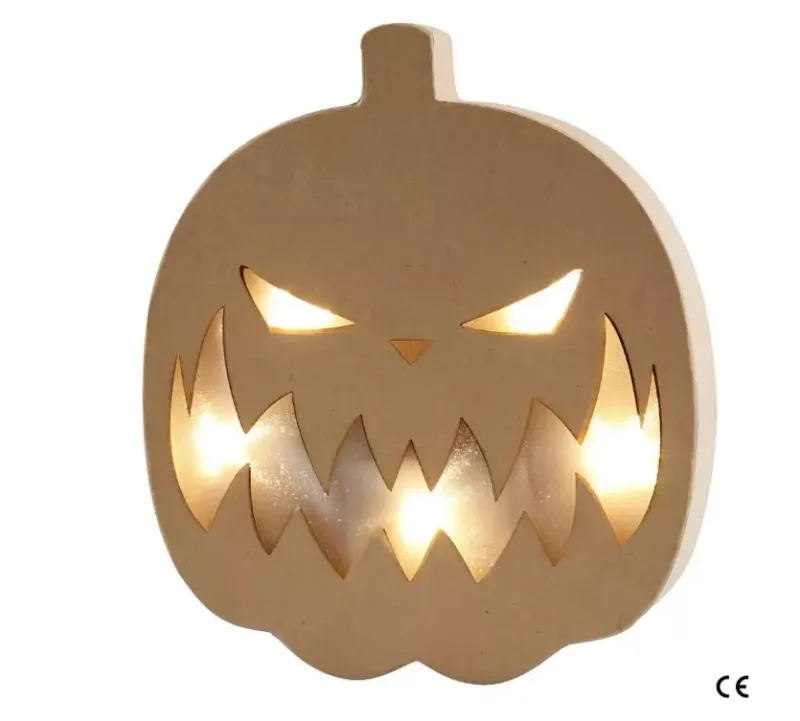 🕯️🎃 Pumpa med ljus – dekorativ figur i papier-maché (25 × 22 cm)