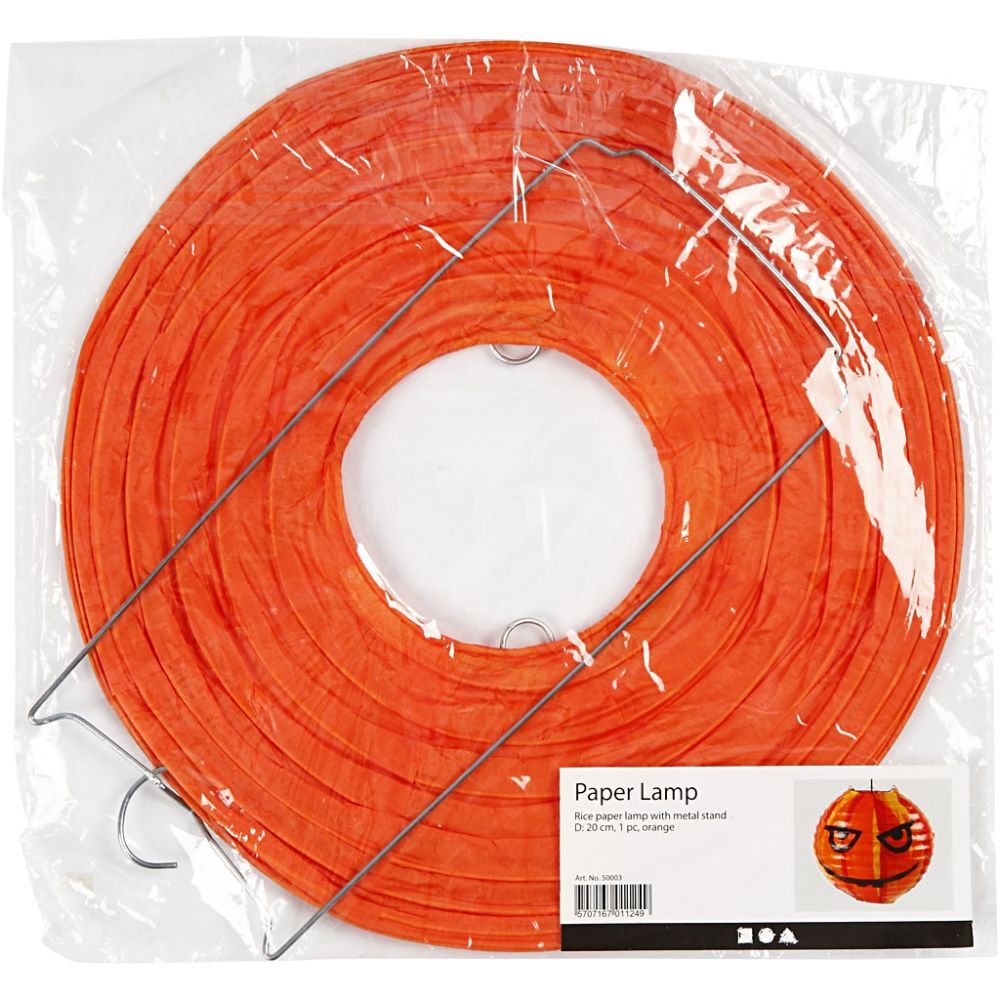 🟠 Papperslampa Ø 20 cm – Orange