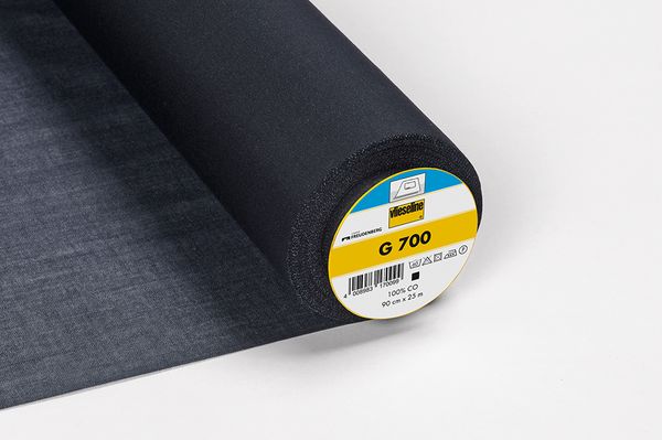 🧵 Vlieseline G 700 svart (Solidot) – vävt strykbart mellanlägg i bomull för mörka tyger