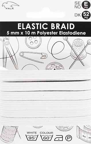 🧵 Falk Resår 5 mm × 10 m – Vit