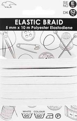 🧵 Falk Resår 5 mm × 10 m – Vit
