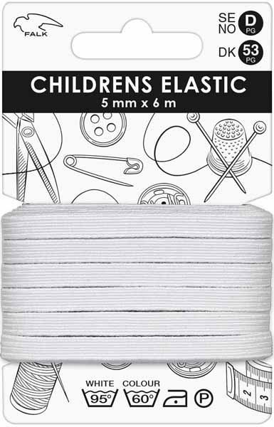 🧵 Falk Barnresår 5 mm × 6 m – Vit