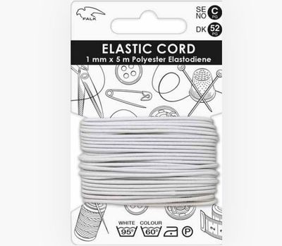 🧵 Falk Resårsnodd 1 mm × 5 m – Vit