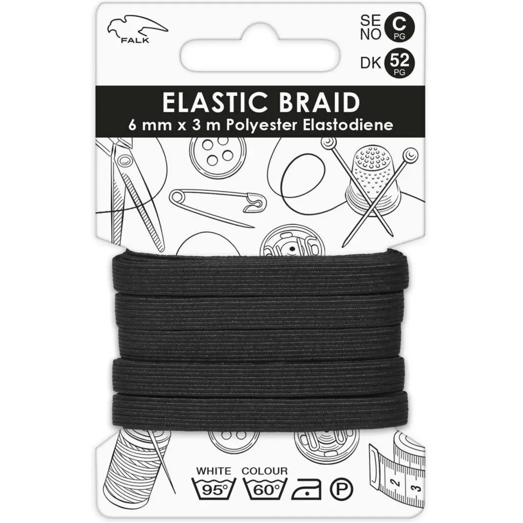 🧵 Falk Resår 6 mm × 3 m – Svart