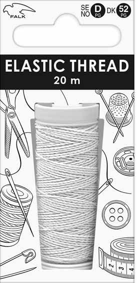 🧵 Falk Elastisk tråd 20 m – vit