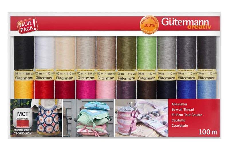 Gütermann gift box thread set - All fabrics thread 100 m - 20 rolls
