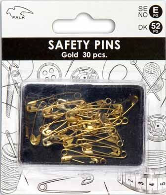 📎✨ Falk säkerhetsnålar, guldfärgade – ca 18 mm (30 st)