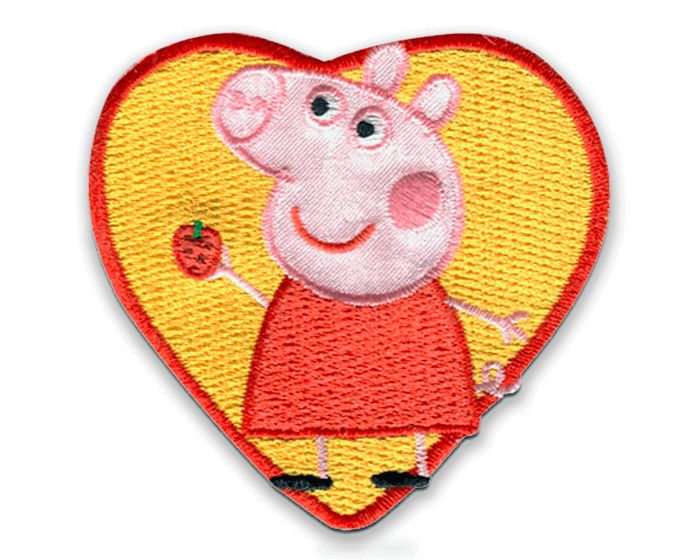 ❤️ Greta Gris – Peppa Pig tygmärke – Hjärta – 6,7 × 6,5 cm