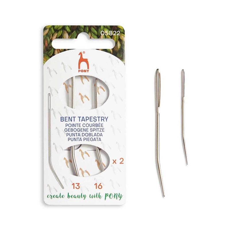 🧵 Pony Stoppnål med böjd spets – Nr. 13 &amp; 16 (2-pack)