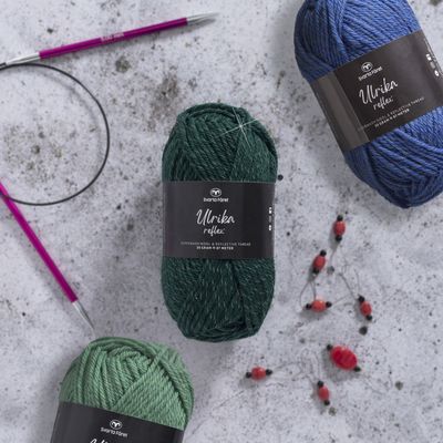 🧶 Svarta Fåret Ulrika Reflex – ullgarn med reflextråd