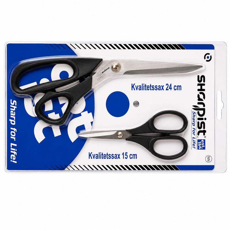 ✂ Sharpist Saxset – Kvalitetssax 24 cm &amp; 15 cm